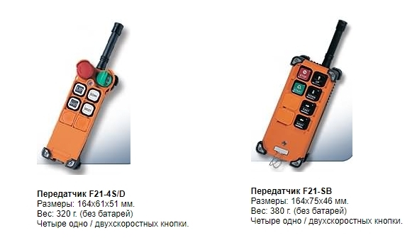 Комплекты промышленного радиоуправления F21 «Crystal series» TELECRANE